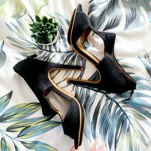 T -Strap Peep Toe Platform Heels